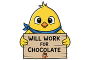 Funny Easter Chocolate Lover Chick, a Seasonal Illustration by Ghagra (Thumbnail 2 of 7)