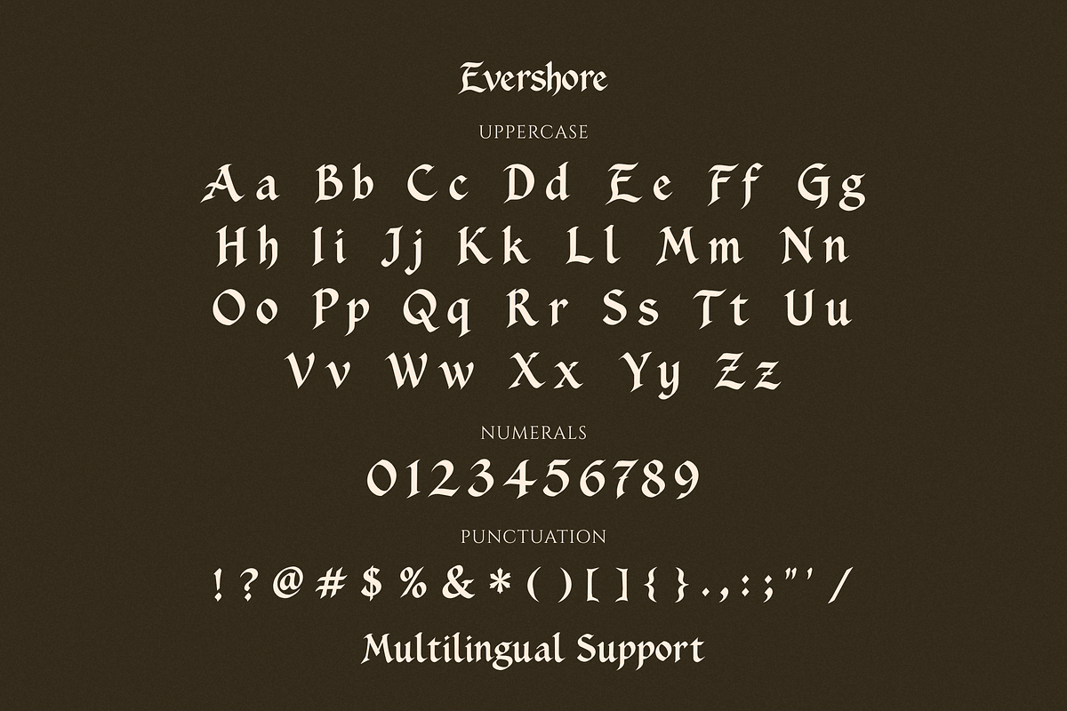 Evershore — Blackletter Display Font, a Blackletter Font by Creacy Studio (Photo 9 of 9)