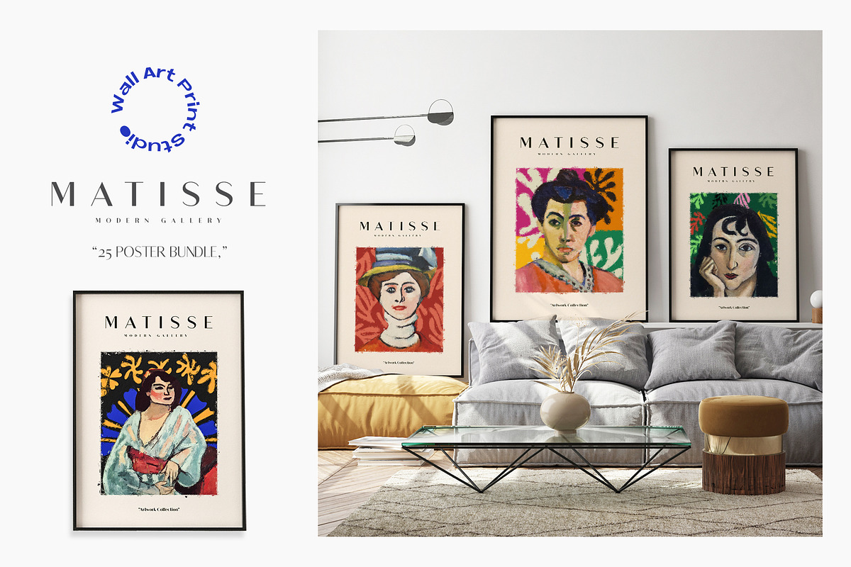 Matisse Modern Gallery 3, a Background Graphic by Wall Art Print Studio (Photo 11 of 16)