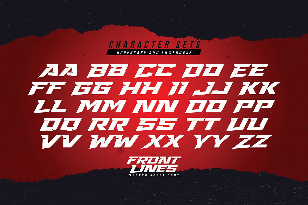 Front Lines - Modern Sport Fonts, a Sans Serif Font by Gassstype (Photo 7 of 10)