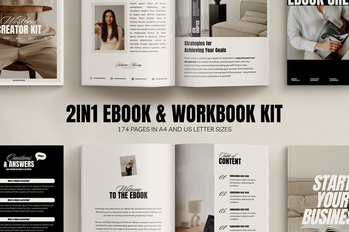 NOLE / 2in1 Ebook & Workbook Kit, a Magazine Template by Wildnun Studio (Photo 1 of 44)