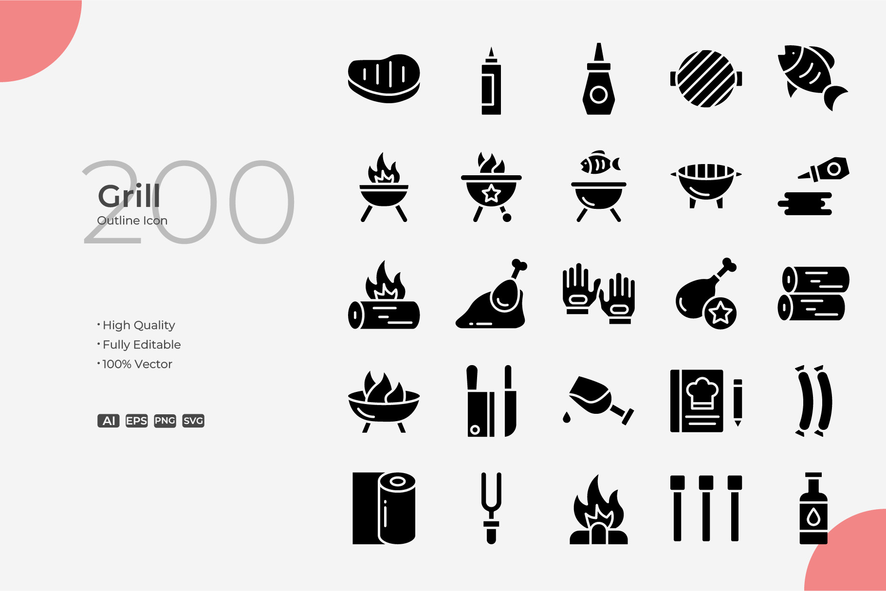 Grill Solid Icons, a Solid Icon by Bloodline