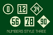 Numbers Style Three Fonts, a Symbol Font by GG Design