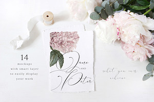 Vintage Peony Wedding Mockups Bundle