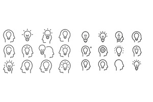 Collection of light bulb icons, an Object Illustration by ZinetroN