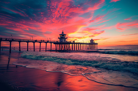 A breathtaking sunset paints the sky, a Photo by Tanuart