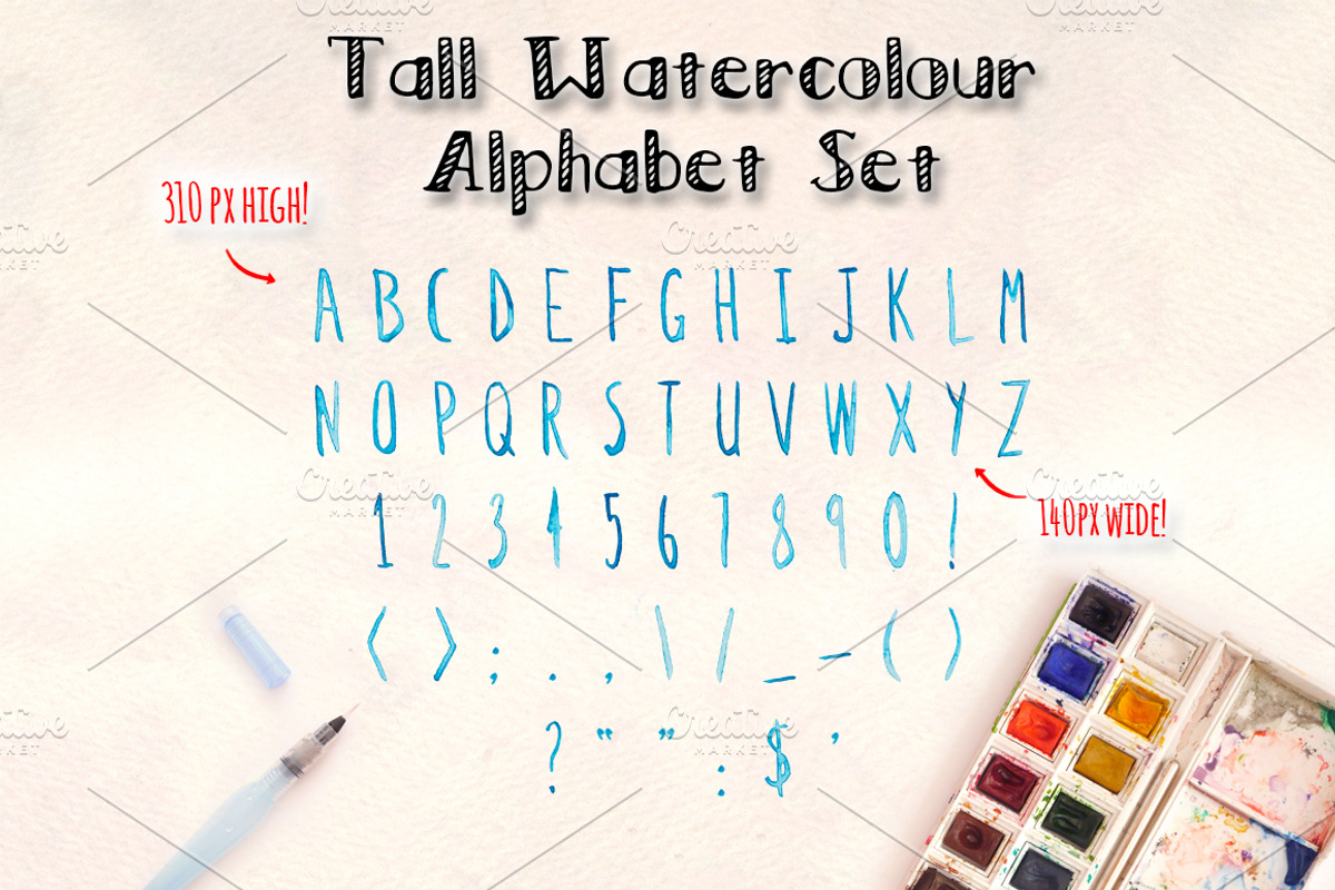 2 Watercolor Alphabet Brush Sets preview 3