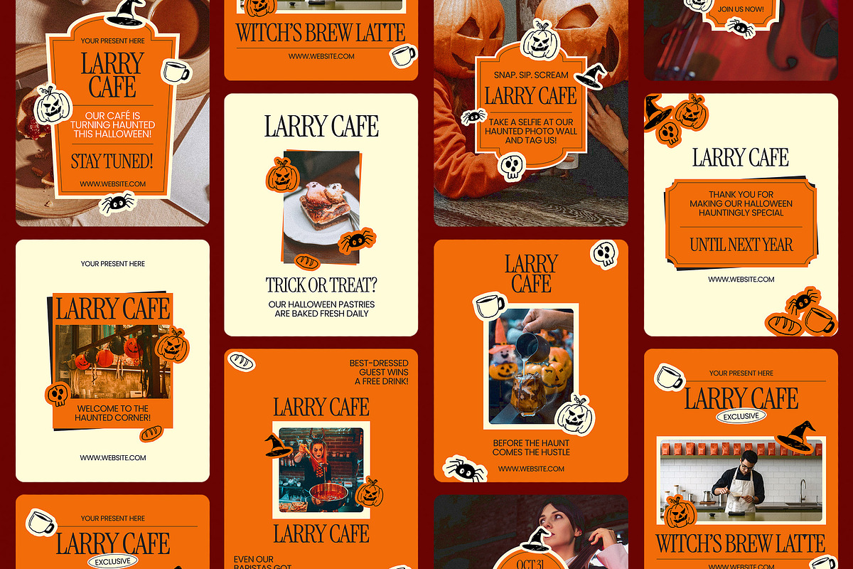 Halloween Cafe Instagram Templates, a Social Media Template by Supanium Studio (Photo 1 of 5)