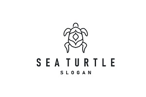 simple design of ocean turtle logo, a Branding & Logo Template by Maylianaw28