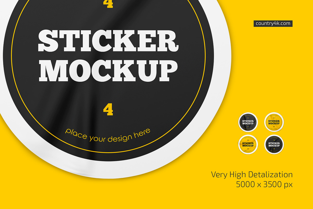 Round Stickers Mockup Set, an Advertising Mockup by Country4k (Photo 3 of 4)