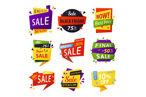 Black friday stickers or tags, labels for selling, an Object Graphic by Elegant Solution