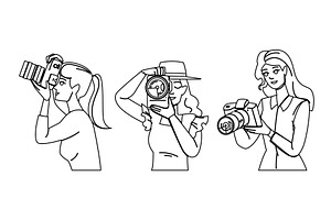 camera outdoor photography vector, a Person Illustration by pikepicture