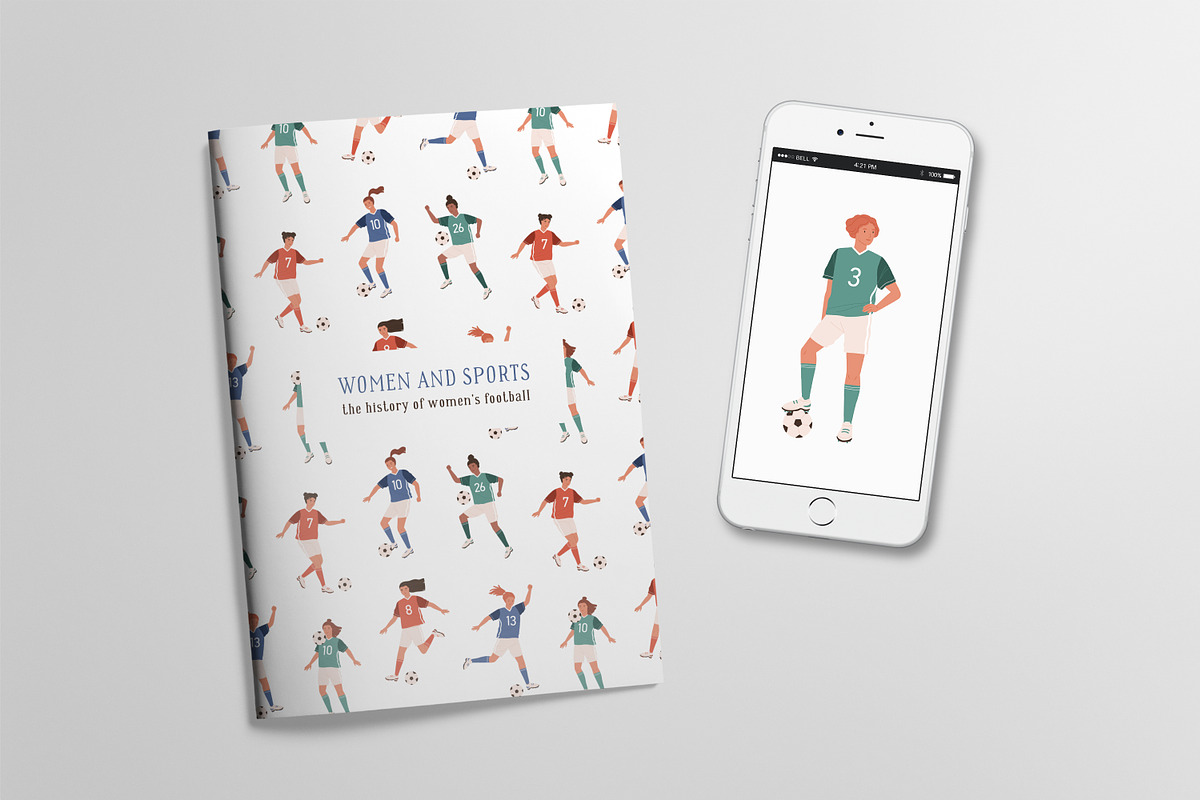Girl soccer players seamless pattern, a Pattern Graphic by Good Studio (Photo 4 of 4)