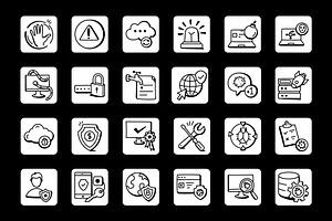 Set Of Trendy Doodle Security Icons