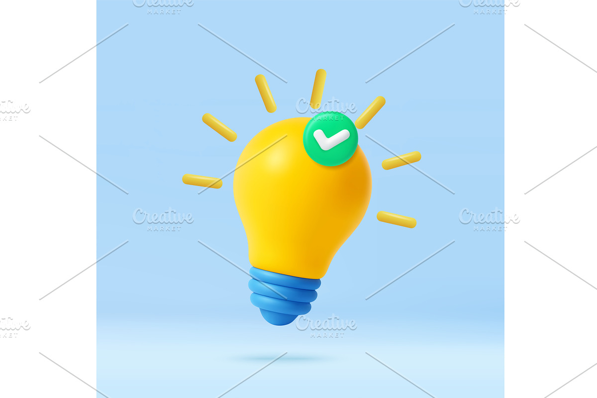 3d Creative idea concept with check, an Object Illustration by ModVector