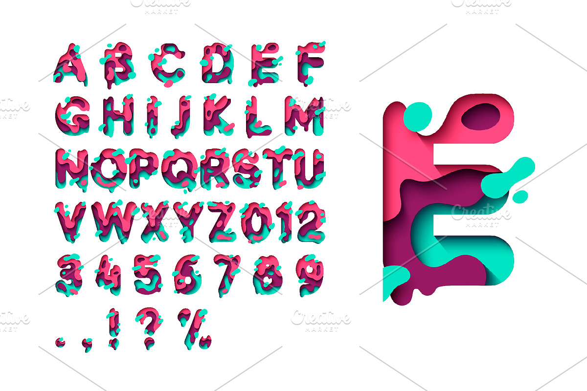 PAPER style OTF-SVG Font preview 4