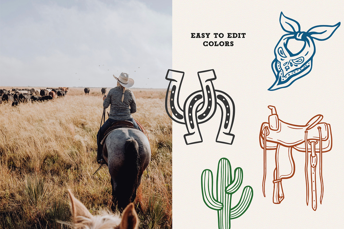 Hand-drawn Western Illustrations, an Illustration by cd-design.co (Photo 3 of 8)
