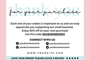 Thank You Order Card Blue Canva 07