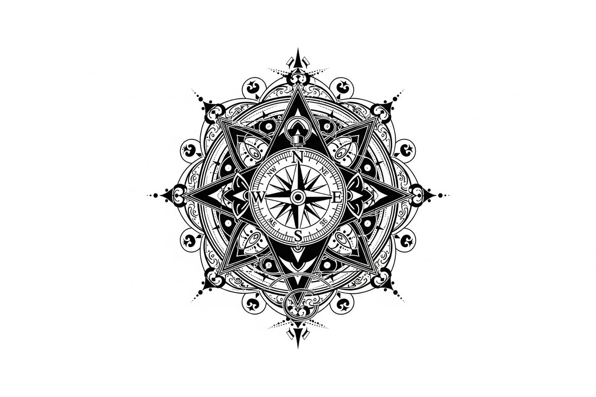 Ornamental Compass Rose SVG Bundle, an Illustration by Gaye Art (Photo 10 of 31)