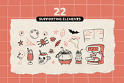 Halloween Clipart Hand-Drawn Doodles, a Decorative Illustration by Heartwarming Art (Thumbnail 9 of 10)
