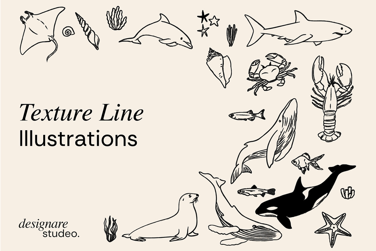The Sea Minimal Illustrations, a Decorative Illustration by ginni illustrations (Photo 4 of 6)