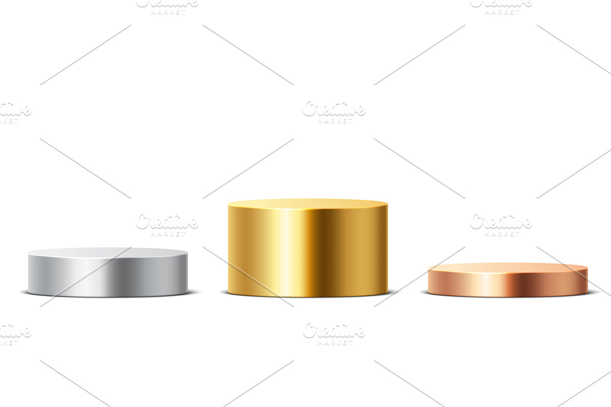 Gold, silver, bronze podiums, an Object Illustration by Frogella