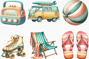 Watercolor Summer Vibe Clipart, an Illustration by Designking (Thumbnail 2 of 4)