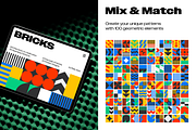 BRICKS-Geometric Pattern Collection, a Pattern Graphic by Katedsgn (Thumbnail 2 of 12)