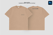 BOXY FIT POCKET T-SHIRT MOCKUP, a Shirt Mockup by Barmecide Mockup Studio (Thumbnail 1 of 3)
