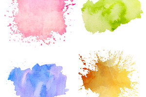 Watercolor splash and blot set, an Abstract Photo by BOOCYS
