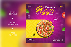 Food social media post template