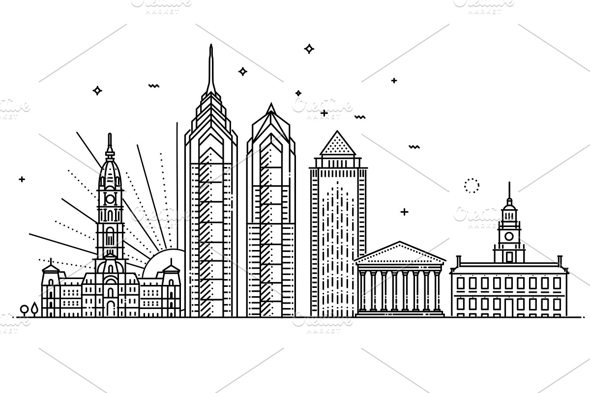 Philadelphia. Pennsylvania USA, an Outline Icon by Tettygreen (Photo 2 of 2)