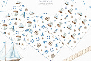 Nautical watercolor collection, a Transportation Illustration by Marina Ermakova (Thumbnail 5 of 7)