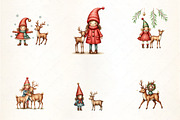 Vintage Christmas PNG, Girl with Sno, an Illustration by CrexoraLab (Thumbnail 2 of 5)