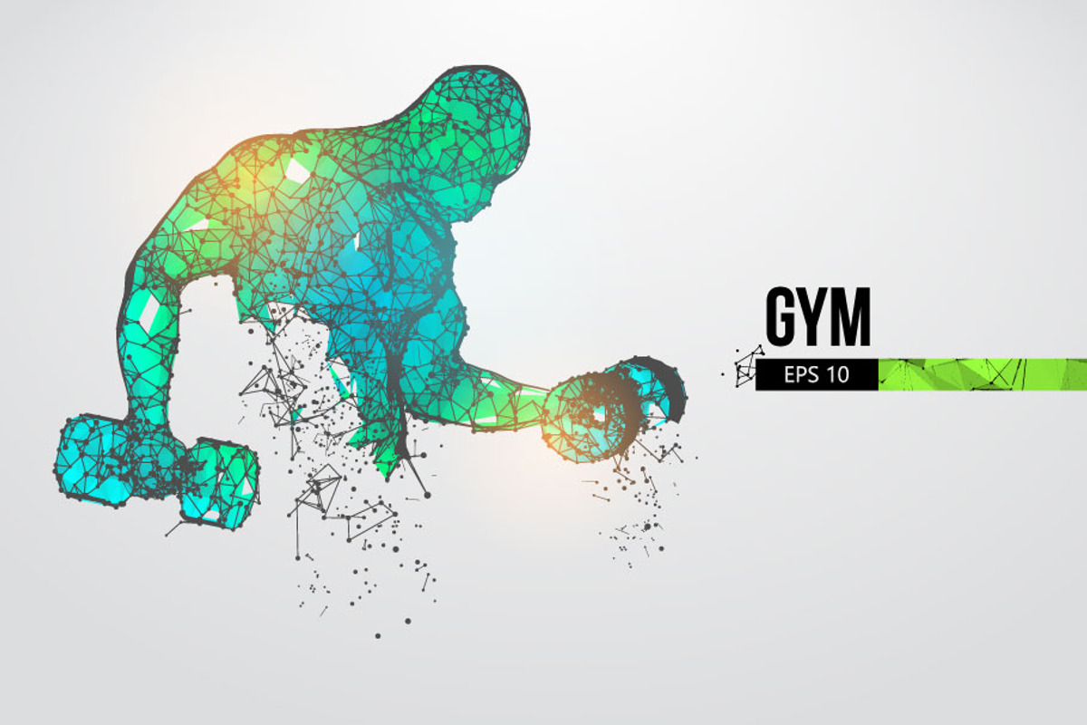 Silhouettes of a bodybuilder, GYM, a Healthcare Illustration by Matrosovv (Photo 4 of 4)