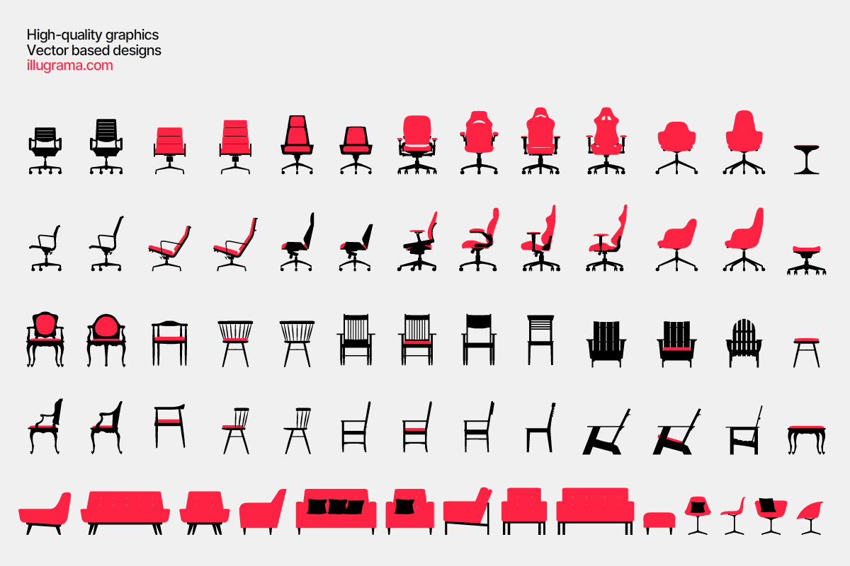 Chairs - Modern Graphics, a Decorative Illustration by illugrama (Photo 5 of 5)