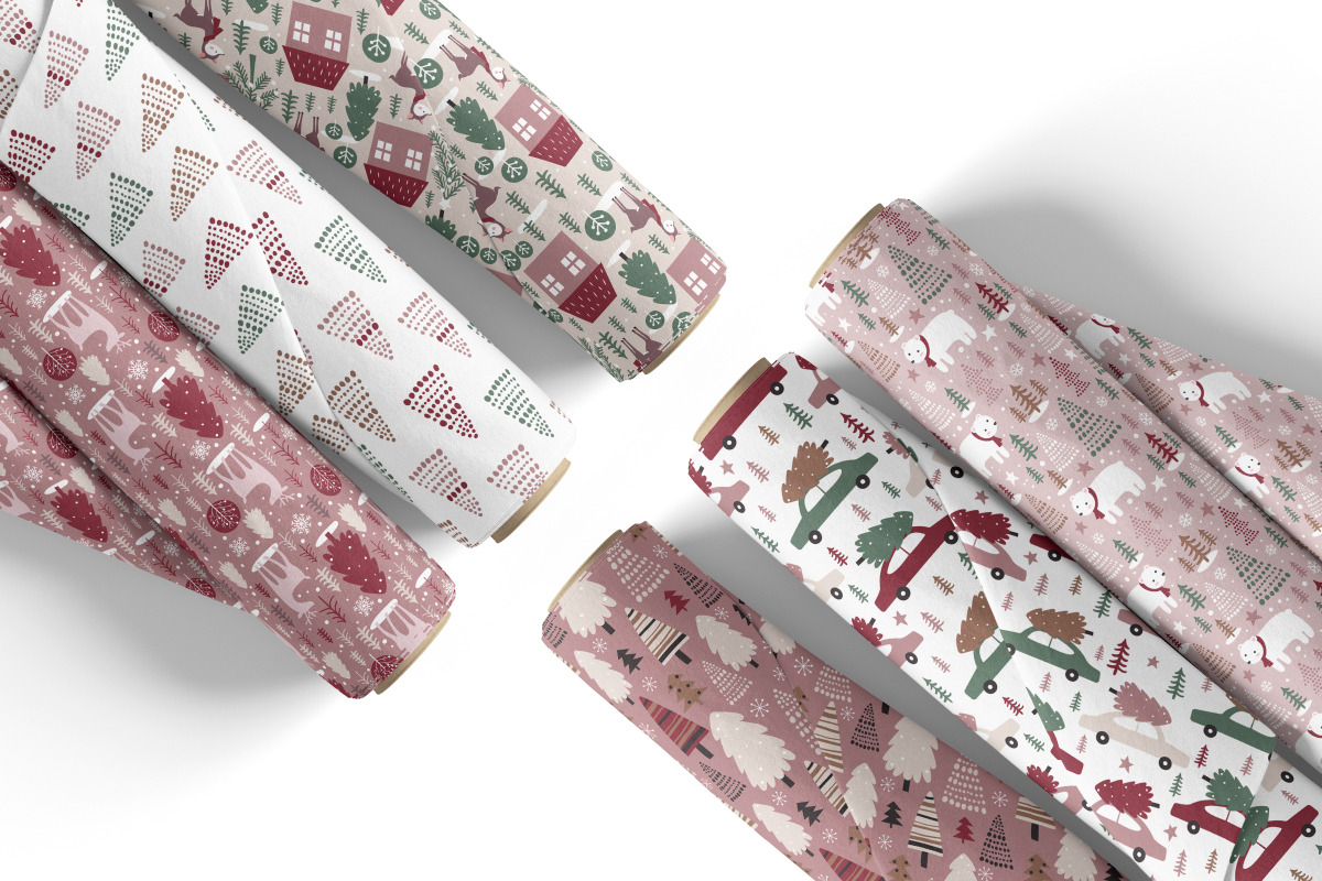 Green & Burgundy Christmas Patterns, a Pattern Graphic by DrawStudio1988 (Photo 5 of 10)