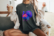 Colorful Neon Turkey PNG, Vibrant, an Illustration by SharpMarketplace (Thumbnail 4 of 5)
