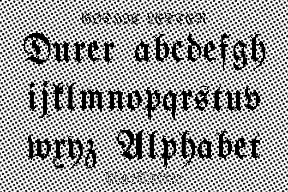 Pixel Fraktur F, a Blackletter Font by cromatixclassroom (Photo 4 of 4)