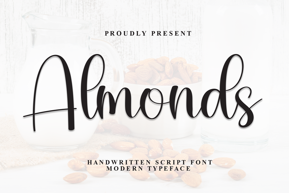 Almonds | Script Font, a Handwritten Font by Scratchones (Photo 1 of 8)