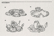 Set of water lilies and flowers PNG, a Decorative Illustration by LOKSKIH (Thumbnail 10 of 10)