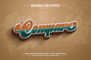 Compare 3D Editable Text Effect