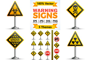 Collection Warning Road Signs, a Technology Illustration by TAlex