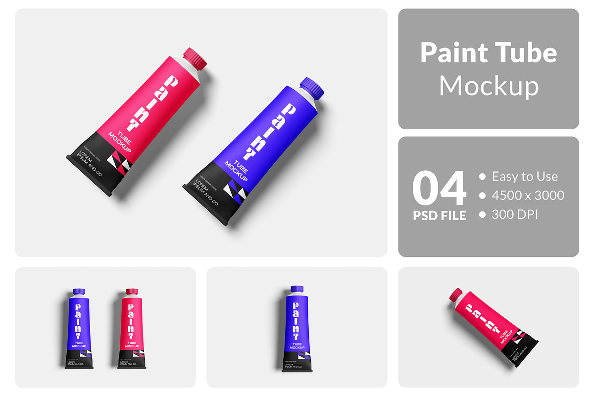 Paint Tube Mockup, a Packaging Mockup by Hazzpro_Std (Photo 1 of 5)