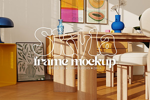 SKYLA | Colorful frame mockup bundle, a Household Mockup by SoleilHomeMockups