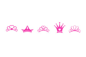Pink tiara with diamonds and heart, an Object Illustration by skripnikbb