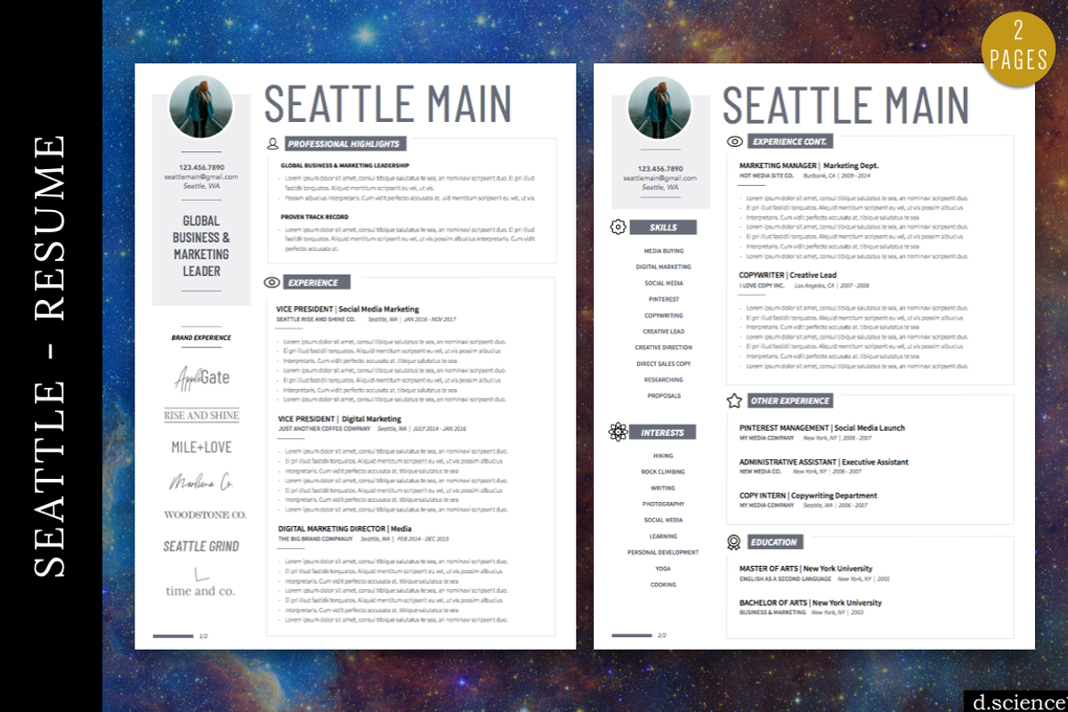 3X Resume Bundle-LeftCoast | 70% Off, a Resume Template by Template Monkey @dscience (Photo 14 of 17)