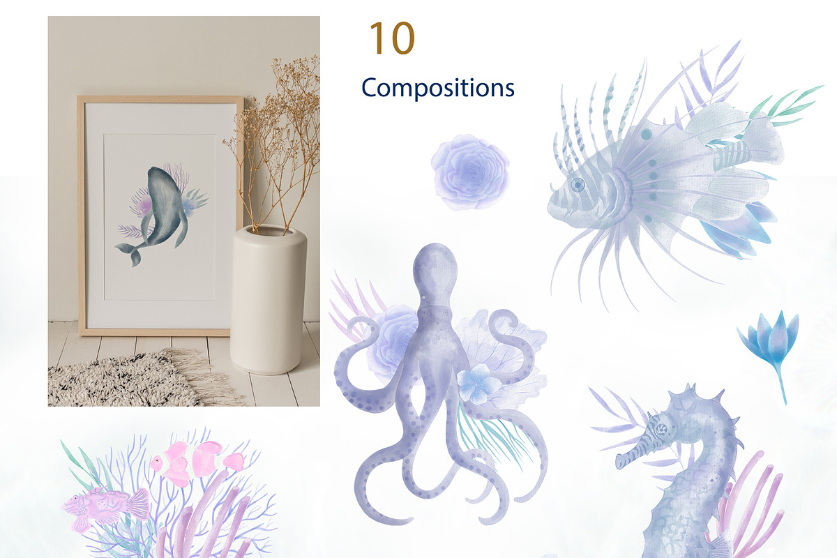 Ocean Life, a Pattern Graphic by mila_leev (Photo 11 of 14)