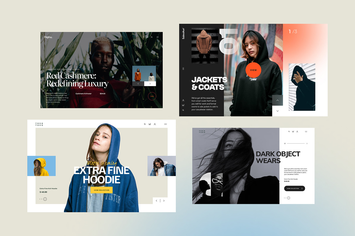 Olqinu - Figma Fashion Web Headers, an UI Kit Template by neuwebz (Photo 2 of 5)