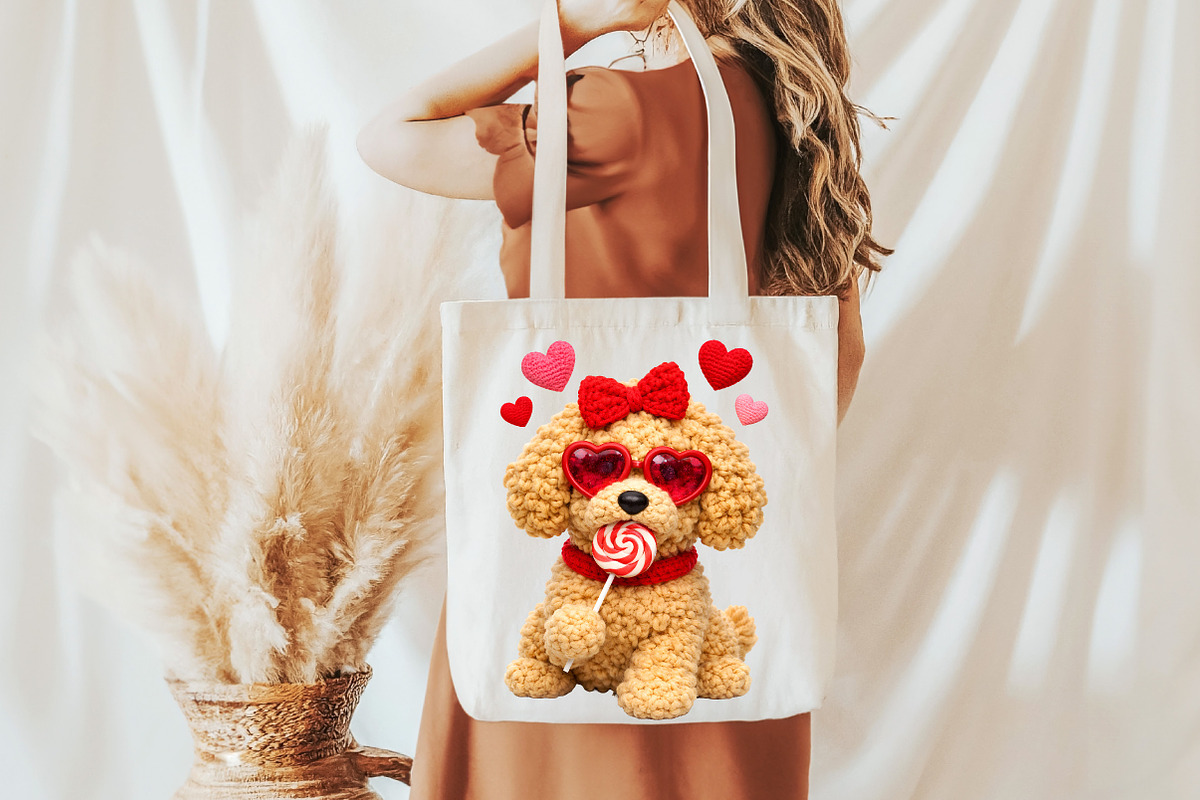 Faux Yarn Valentine Goldendoodle Png, an Illustration by DreamCafeArt (Photo 4 of 8)